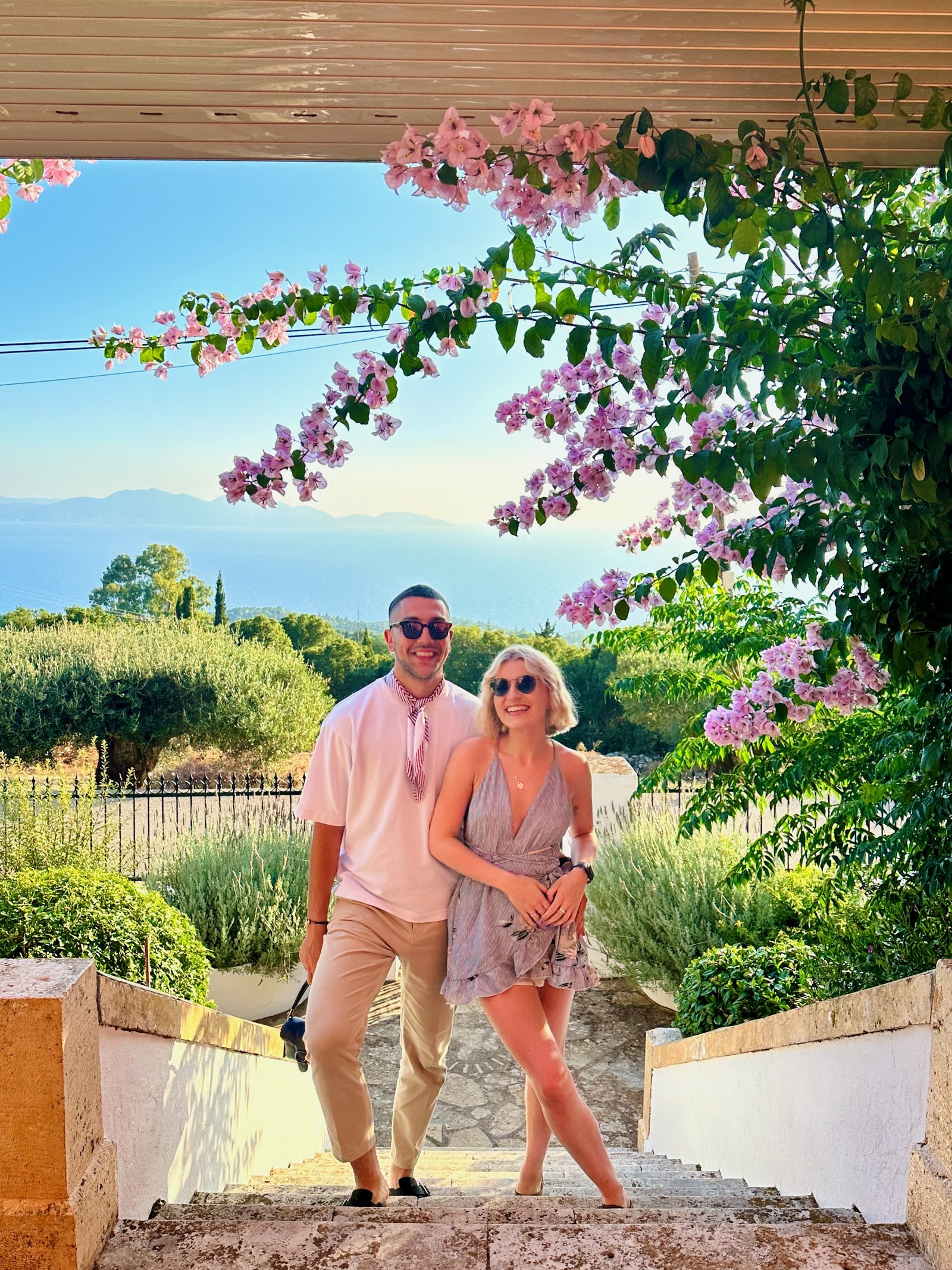 Under the bougainvillea