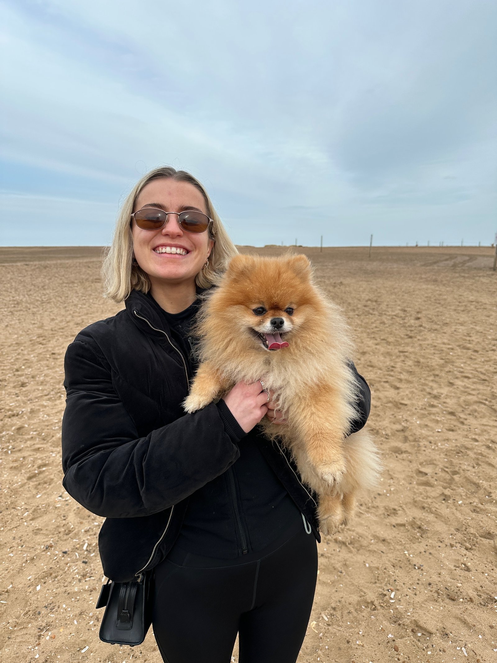 Becky holding Wilbur
